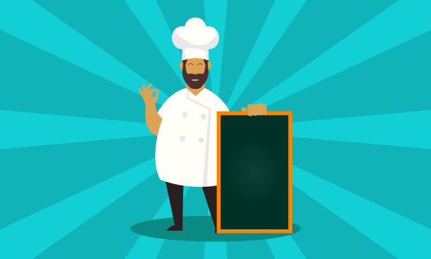 厨师用一道美味的菜肴和手捧图片下载