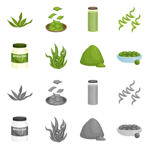 设计的蛋白质和海洋图标集图片下载