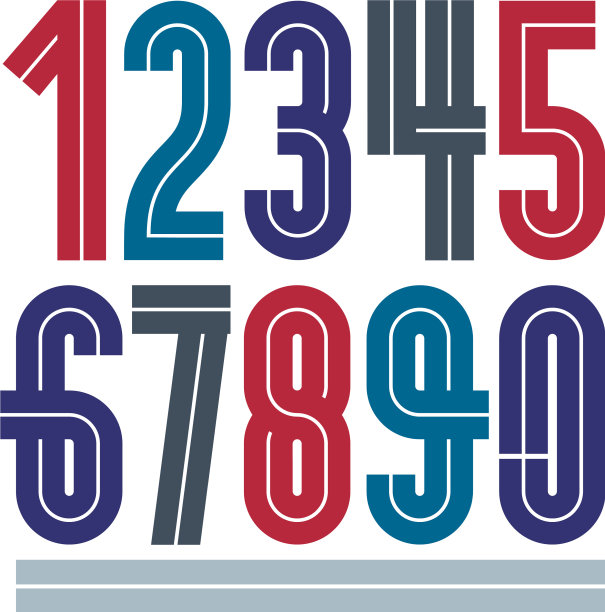 现代的粗体数字用白色制成的时髦数字图片下载