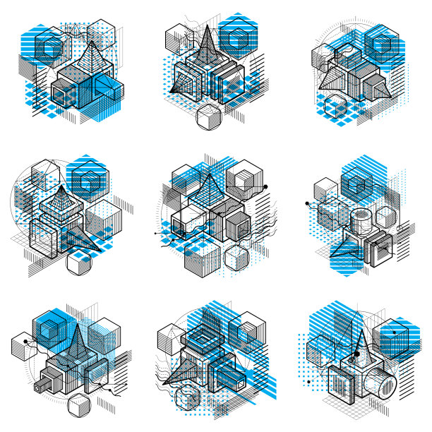 等距线性抽象背景线图片下载