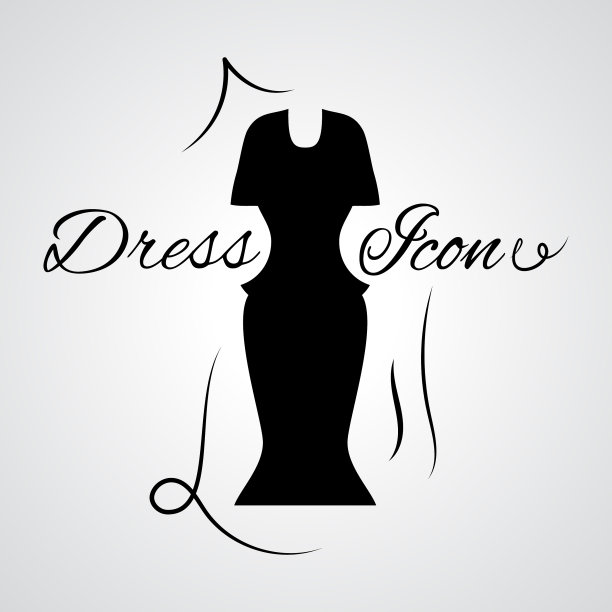 女装图标孤立或礼服符号图片下载