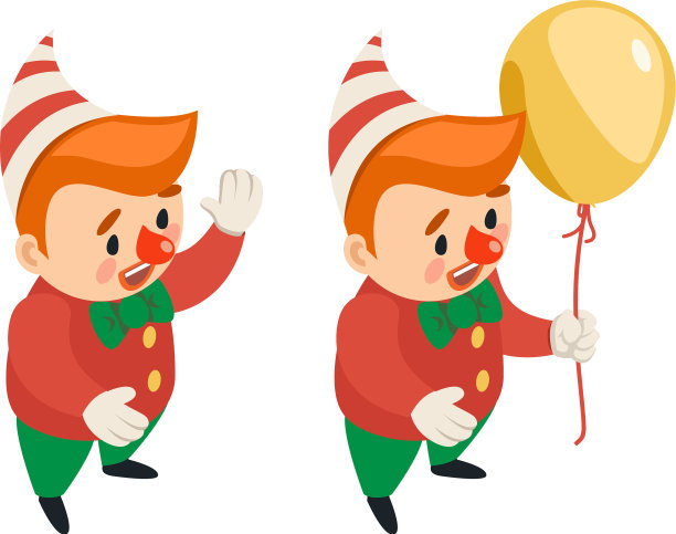 等距马戏团派对乐趣嘉年华小丑有趣图片下载