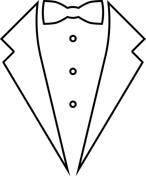 象征服务晚礼服蝴蝶结燕尾服概念图片下载