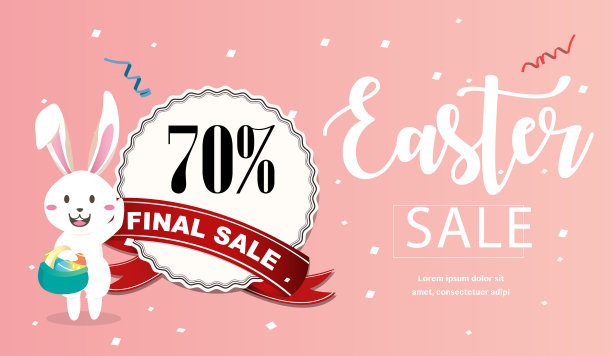 复活节销售横幅设计和模板图片下载