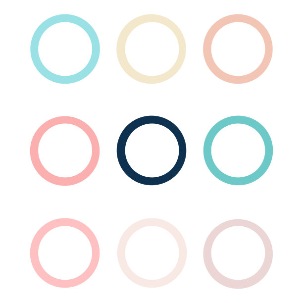 一套彩色圆圈在平面设计图片下载