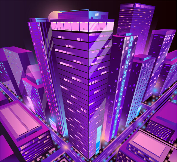 现代摩天大楼是等距的图片下载