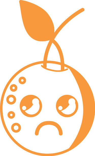 可爱的悲伤的橙色水果图片下载