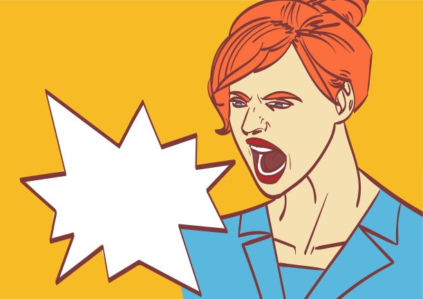 尖叫的女人艺术商业女老板进来了图片下载