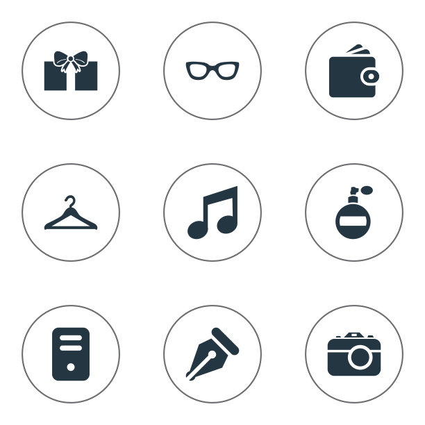 一组简单的仪器图标图片下载