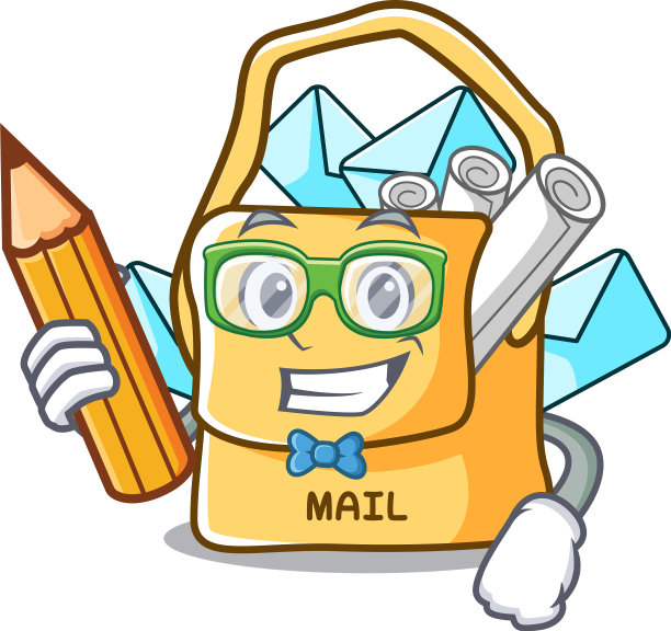学生的书包与形状邮件卡通图片下载