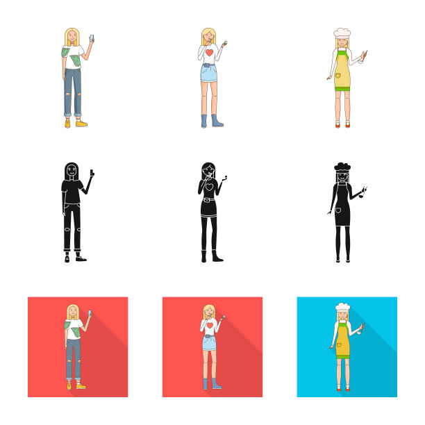 孤立的物体姿态和情绪符号图片下载