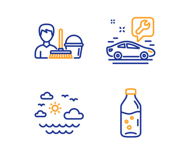 汽车服务旅游海上和清洁服务图标图片下载