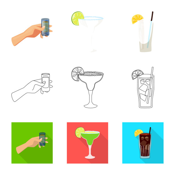 咖啡馆和拉丁图标集图片下载