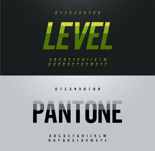 现代字母字体和数字排印字体图片下载