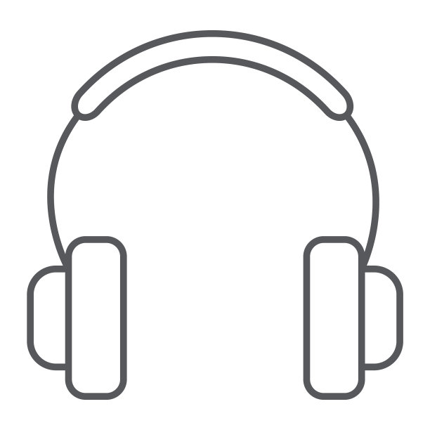 耳机细线图标音乐和声音音频图片下载