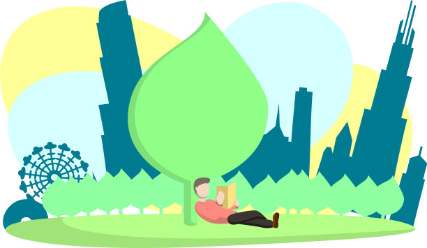 在城市公园读书图片下载