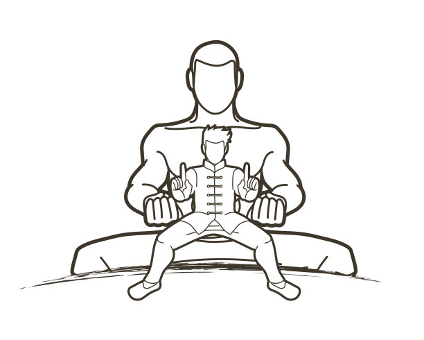 功夫战士功夫动作卡通图片下载