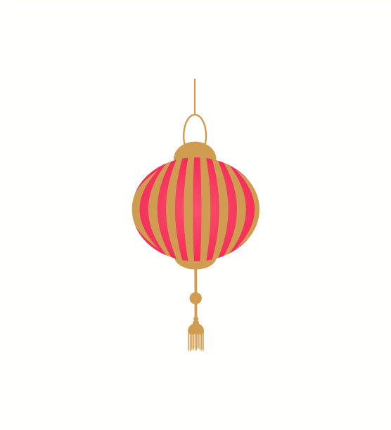 灯笼在红色和金色的颜色孤立图标图片下载
