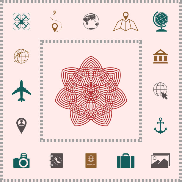 几何阿拉伯图案标志元素为您图片下载