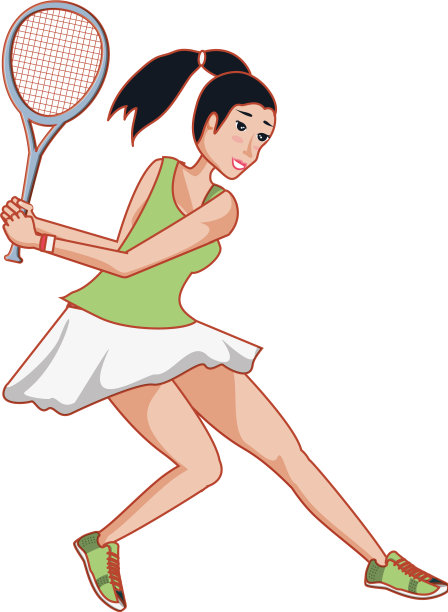 女子网球用球拍打图片下载