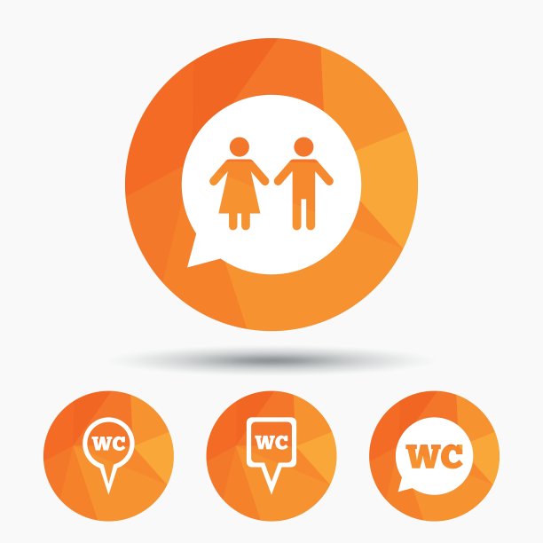 厕所的指示图标显示了男厕所和女厕所图片下载