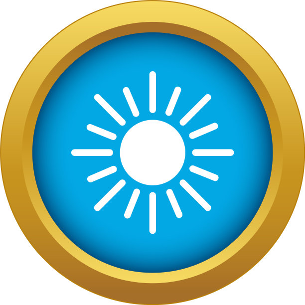 太阳图标蓝色孤立图片下载