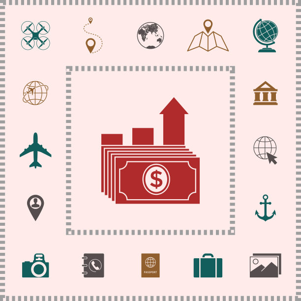 美元堆栈图标金钱增长概念元素图片下载