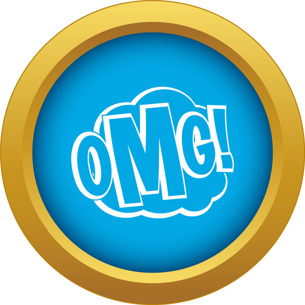 我的天，漫画文字，语音泡泡，蓝色图标图片下载