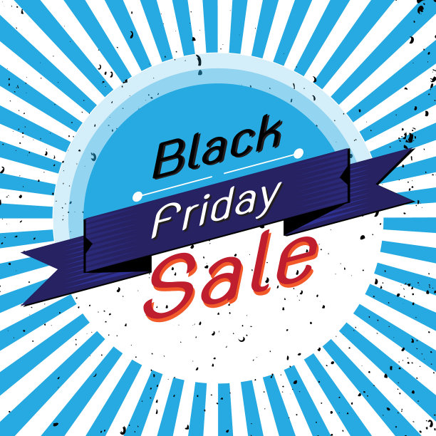黑色星期五的销售横幅上有蓝色的光芒图片下载