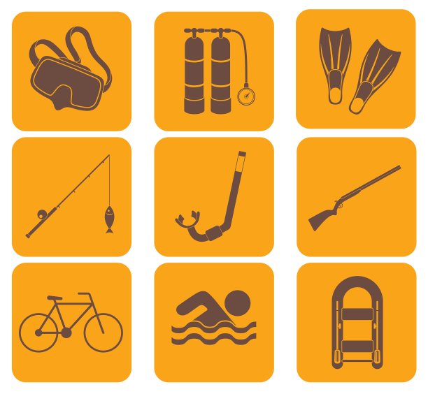 一套体育和娱乐图标图片下载