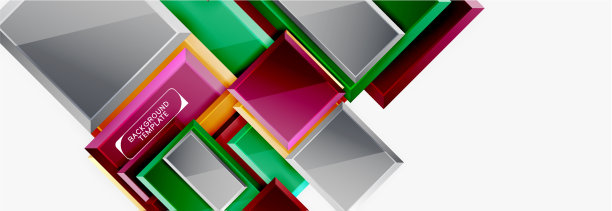 抽象的方形构成背景横幅图片下载