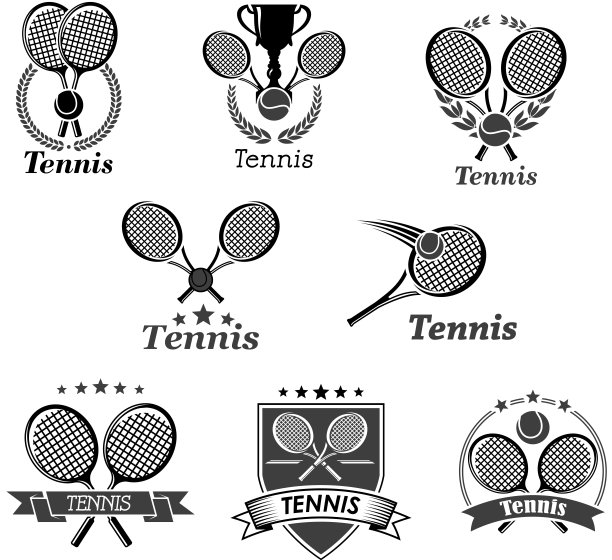 网球图标为比赛颁发徽章图片下载