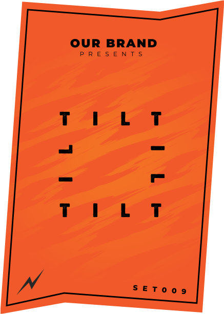 倾斜的创意橙色传单设计图片下载