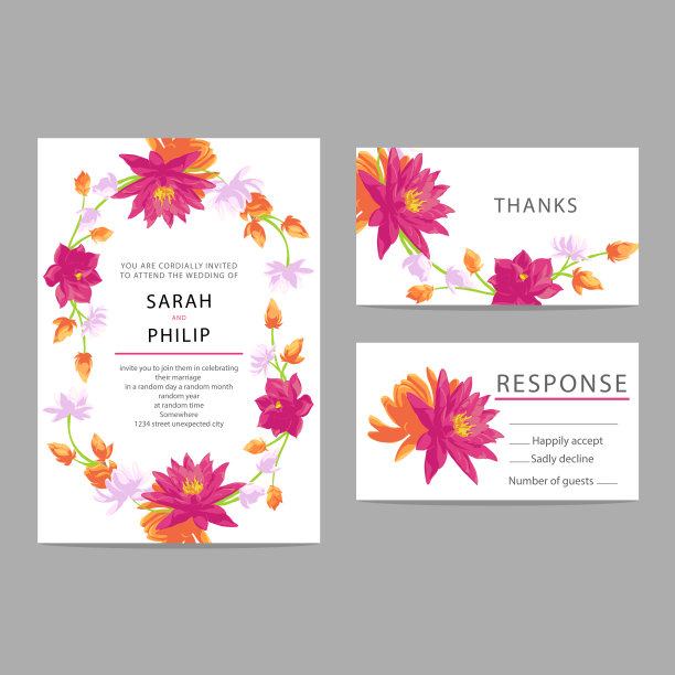 鲜花婚礼请柬图片下载