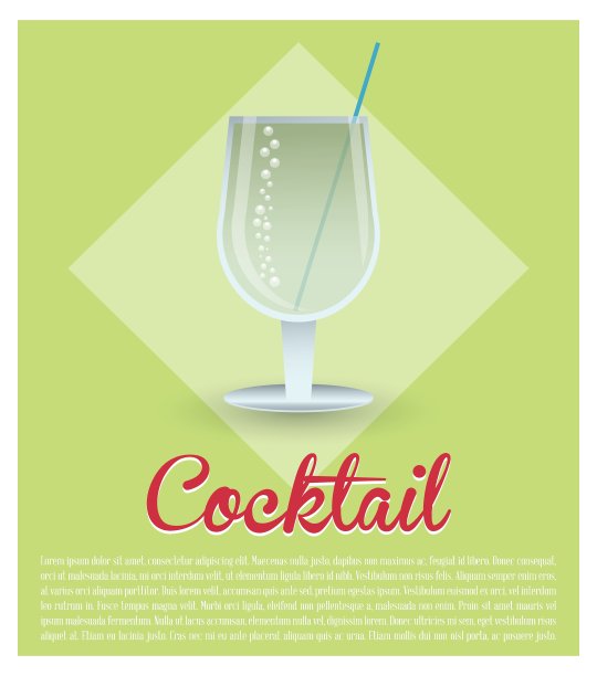 鸡尾酒鲜饮绿色背景图片下载