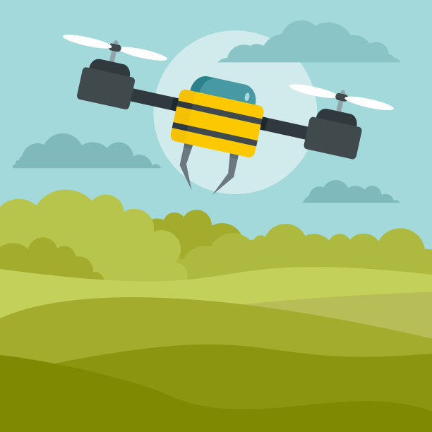 飞行无人机背景扁平化风格图片下载