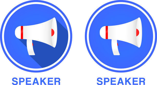 圆形扁平喇叭图标扁平设计风格图片下载