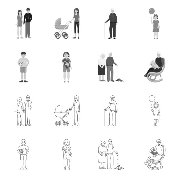 设计人物和头像标志套的图片下载