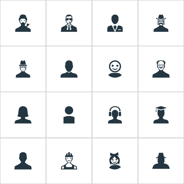 一组简单的人类图标图片下载