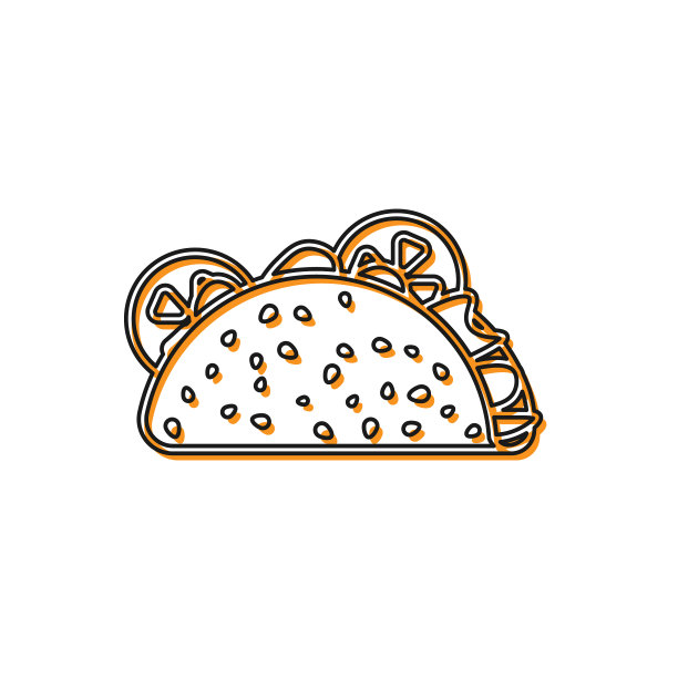 橙色的墨西哥玉米卷，白色的玉米饼图片下载