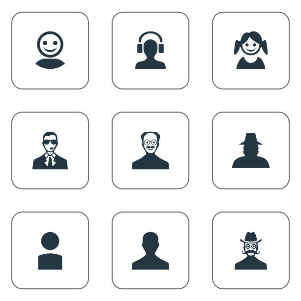 一组简单的人类图标图片下载