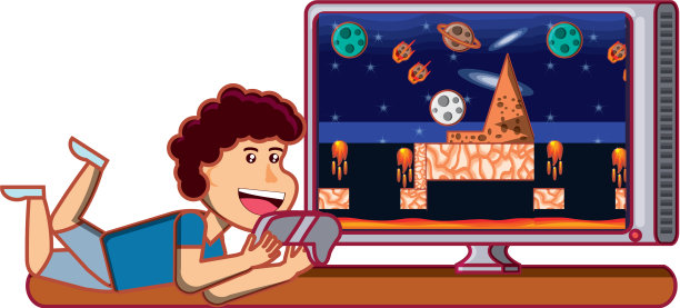 玩电子游戏的男孩图片下载