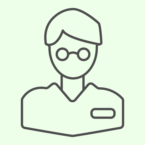 科学家细线图标。研究员或化学家在眼镜轮廓风格的象形文字在白色的背景。研究和实验标志的移动概念和网页设计。矢量图形。图片下载