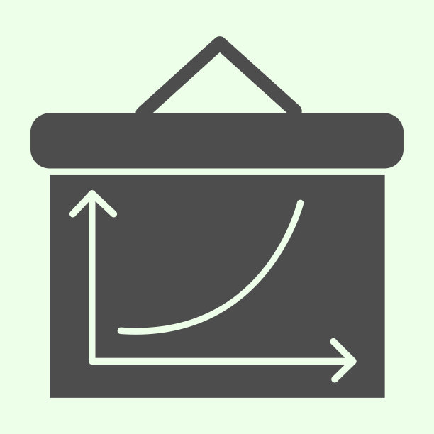图形板的固体图标。业务增长图表展示公告牌字形风格的象形图在白色的背景。移动概念和网页设计的开发和技术。矢量图形。图片下载
