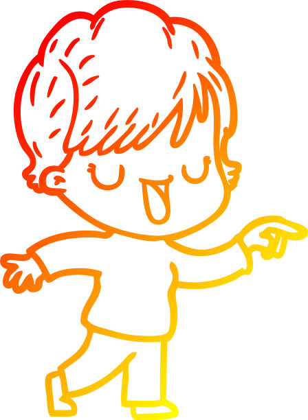 温暖的梯度线画卡通女人说话图片下载