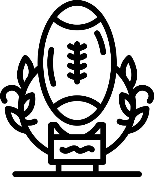 美式足球杯图标轮廓风格图片下载