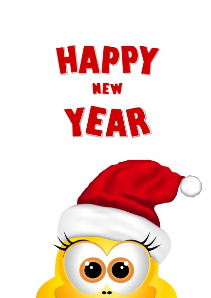 明信片与鸡在圣诞老人的帽子公鸡图片下载