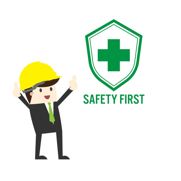 为了安全第一的概念，用盾牌矢量图标显示双手图片下载