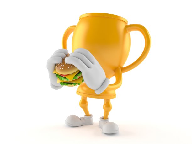 金杯人物吃汉堡图片下载