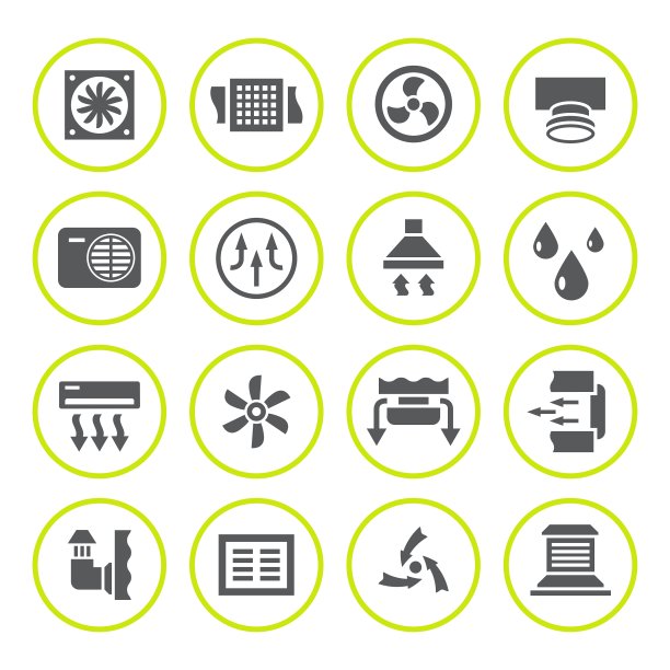 设置圆形的通风和调节图标图片下载